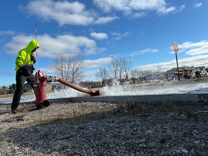 The village of Wonder Lake had an outside company perform a fire flow test inside the Stonewater subdivision on Friday, March 27, 2026.