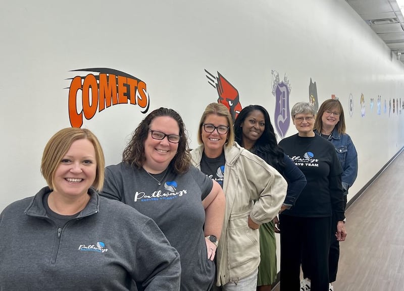Members of the Regional Office of Education #47's College & Career Pathway Endorsement Program. From left to right: Chanda McDonnell, Heather Waninger, Stacey Dinges, Celina Benson, Gail Wright and Anji Garza.