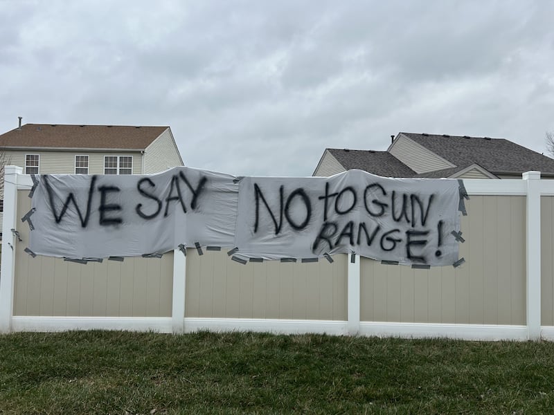 Residents bordering the proposed fire and police training facility property in Crest Hill have hung a sign protesting the construction of an outdoor gun range.
Monday, March 31, 2025