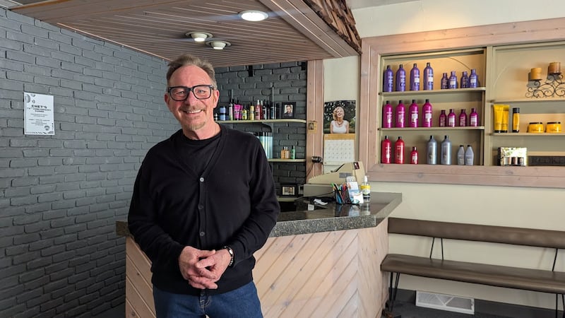 Steve Rutkowski of Chet's Hair Studio, stands in the lobby of the Joliet business his father Chet Rutkowski founded 70 years on Wednesday, May 28, 2025. The community is invited to attend an open house from 1 to 6 p.m. Sunday at Chet's Hair Studio.