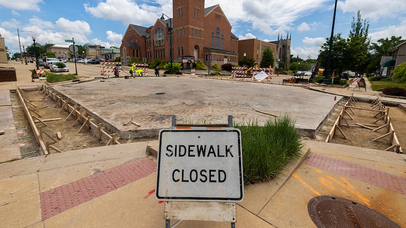 Photos: Crosswalks being reconstructed in Dixon