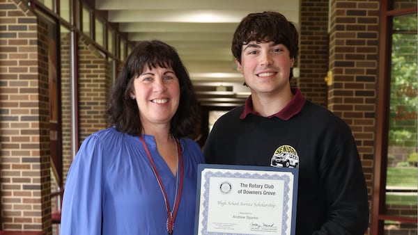 Downers Grove’s Andrew Sparke awarded Rotary Club’s Service Scholarship