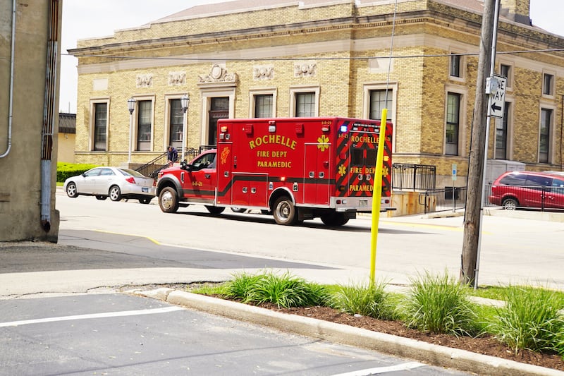 A Rochelle Fire Department ambulance.