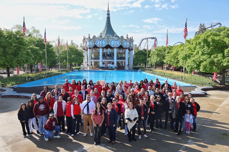 VLC National Travel and Tourism Week attendees at Six Flags Great America in Gurnee.