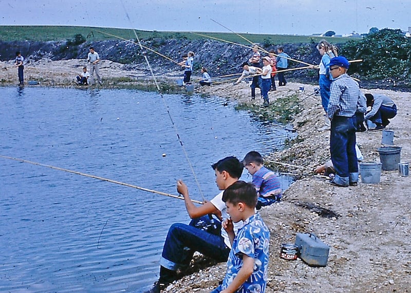 Farmington Lake, once known as Three-D Lake in honor of three Hafenrichter children, was a popular fishing spot for Oswegoland Park District youngsters in the 1950s and 1960s as seen in this file photo.