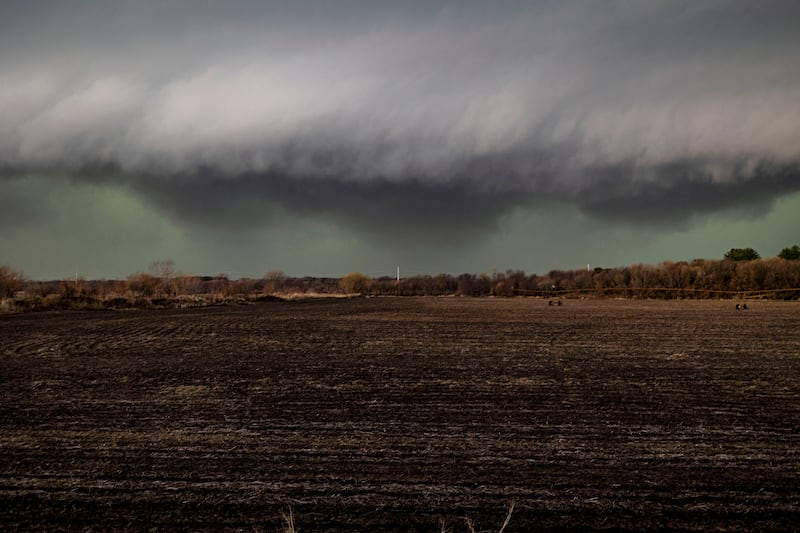 The front edge of a storm front moves across through the Sauk Valley on Friday, March 31, 2023, bringing heavy rains, strong winds and hail.