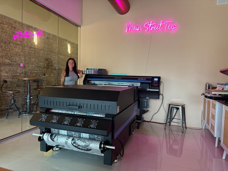 In addition to offering apparel, owner Alicia Percudani serves clients with a commercial direct-to-film printer at Main Street Tees at 250 N. Main St. in Seneca. She also takes part in the 3 French Hens monthly market.