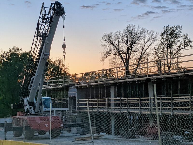 As work begins on the second building at Shodeen Group’s The Reserve at Hudson Crossing luxury apartment building in downtown Oswego, the village is selling $4.3 million in bonds that will fund a 123-space parking garage.
The village will take ownership of the parking garage after it is constructed.