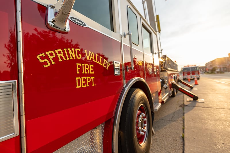 Spring Valley Fire Truck is parked on Saturday, Aug 16, 2025 on St. Paul Street in Spring Valley.