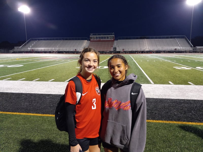 Bradley-Bourbonnais seniors Marti Grizzle (left) and Nia Lawrence