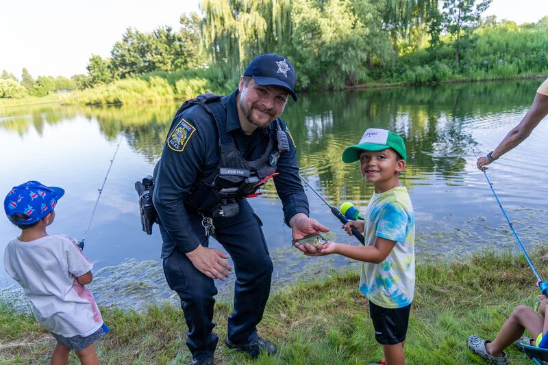 Members of the Gurnee Police Department got a chance to interact with area kids during the event.
