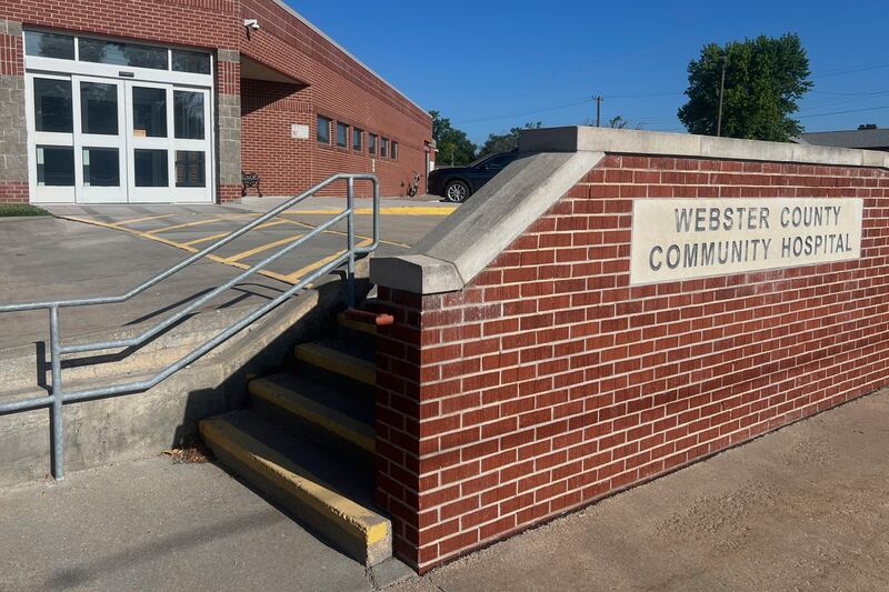 This photo provided by Tyler Sherman shows Webster County Community Hospital in Red Cloud, Neb., on July 3, 2025. (Tyler Sherman via AP)