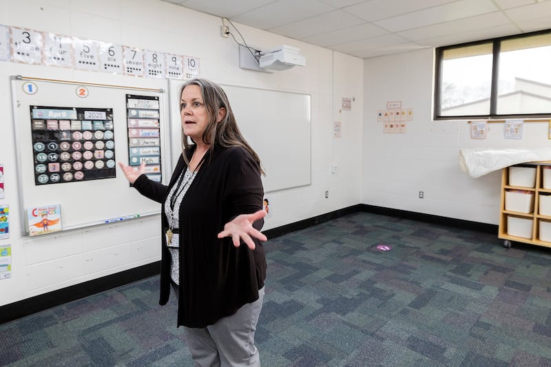 Janine Huffman, principal at Thomas J. Dempsey Therapeutic Day School, speaks about the newly established school that provides special-education services to students who experience difficulty in their home schools.