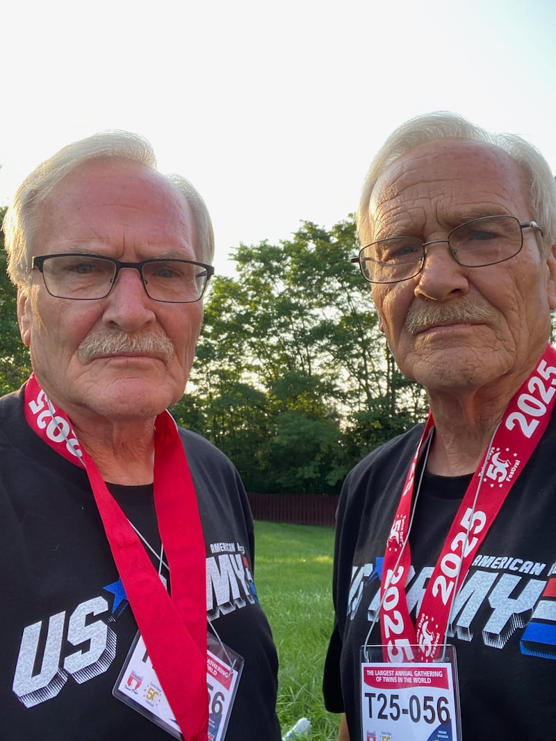 Jack Anderson, of Earlville, and his twin brother John, of Las Vegas, Nevada, attended the 50th annual Twins Days Festival on Aug. 1 through Aug. 3, 2025, in Twinsburg, Ohio.