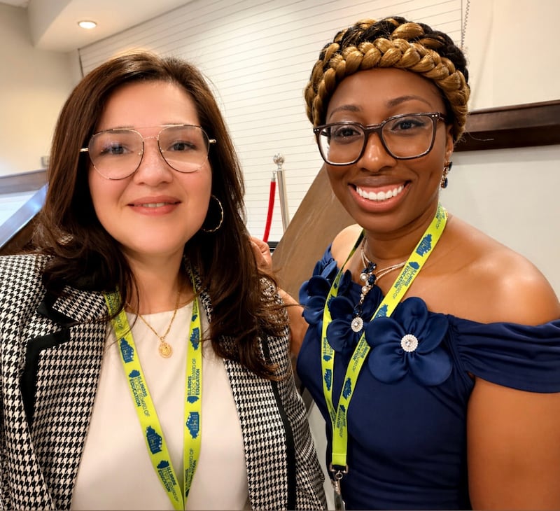 Veronica Garcia-Martinez (left) and Cherish Olayiwola (right) pose for a photo in this undated photo.