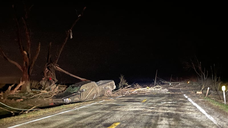 Photos: Aroma Park hit with widespread tornado damage Tuesday evening