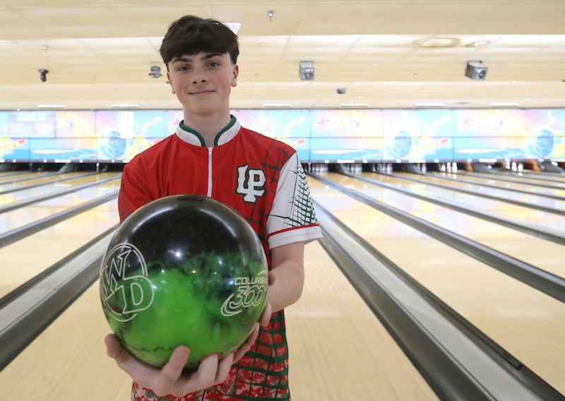 L-P's Aiden McCray poses for a photo on Thursday, March 12, 2026 at the Illinois Valley Super Bowl in Peru. McCray is the 2025-2026 NewsTribune male bowler of the year.