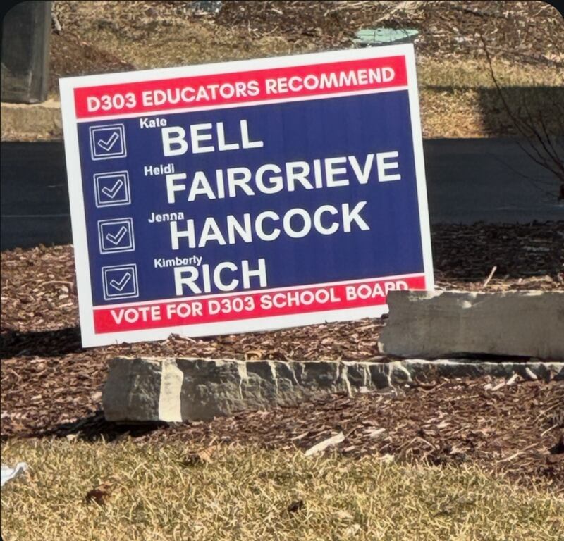 The Kane County GOP filed a complaint against the St. Charles Education Association-IPACE PAC – the Political Action Committee of the Illinois Education Association, alleging their campaign signs did not include a required disclosure stating who paid for them.