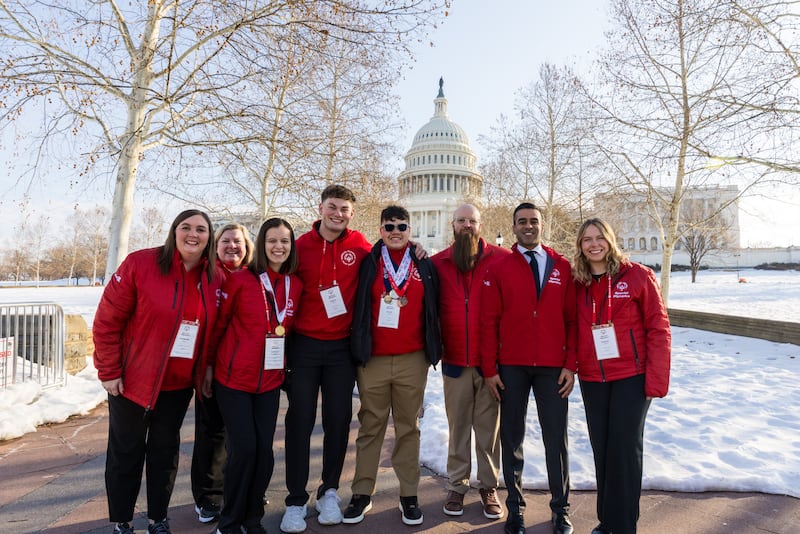 Members of Special Olympics Illinois take a photo in front of the U.S. Capitol Building during the Special Olympics on the Hill Day event held in Washington D.C. from Feb. 9-11.