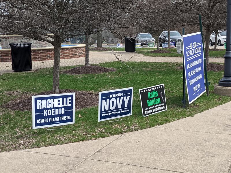 Heather Martin, Brandi Robinson, Erika Sieh and Rovel Pollock are leading in their race for election to the Oswego Dist. 308 School Board, according to unofficial results from Kendall, Will and Kane counties in Tuesday’s consolidated election.