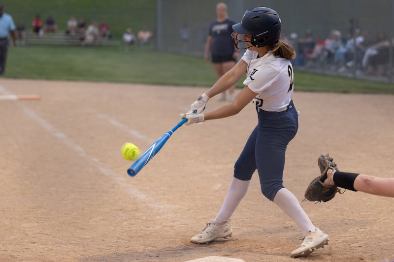 Ella Phelan (25) of Lemont hits ball on Tuesday, June 3, 2025 at Ottawa High School in Ottawa.