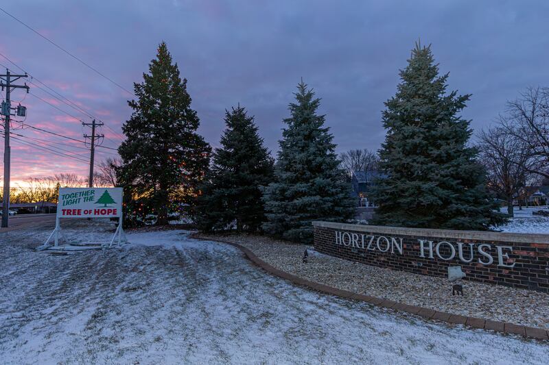 The Horizon House Tree of Hope is lit on Tuesday, December 30, 2025, at Horizon House on 2000 Plank Road in Peru. The organization raised over their $75,000 goal this holiday season.