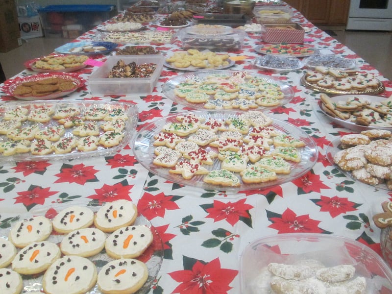 Items on sale at 2024 cookie and candy walk at the Plano Methodist Church.