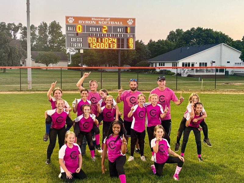 The Dixon Minor girls 4th grade fast pitch softball team is pictured after winning the Rock River league championship on July 14 in Byron.
Pictured in front, left to right are Annabelle Bass, Akira Johnson and Adilynn Wingert. Second row, left to right is Lauren Beauchamp, Ellowyn Nicholson, Sloane Perino, Colette Hill, Karley Kipping, Kylea Jones and Brayleigh Bouvia. Third row, left to right is Amelia Rosquist, Braylee Kastner, coach Chris West, Eleanor Wittenauer, coach Eddie Bouvia and coach Matt Kipping.