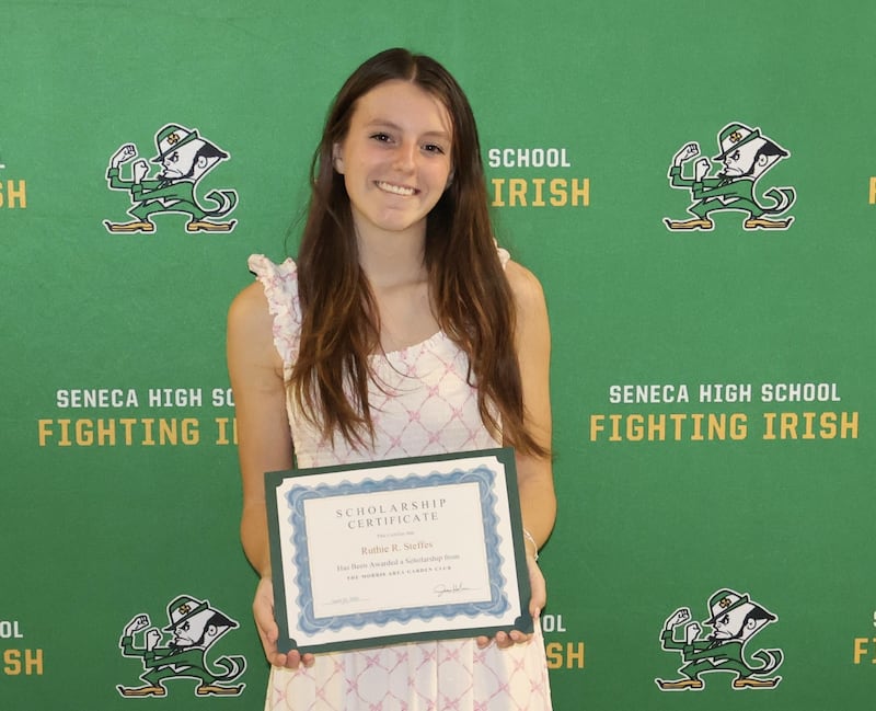 Ruthie Steffes, a Seneca Township High School senior, holds the Morris Area Garden Club's $500 horticulture scholarship. Steffes plans to study agricultural sciences at Joliet Junior College and hopes to open her own flower shop.