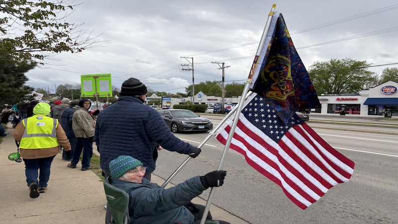 Protesters gather in McHenry for May Day rally