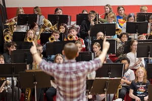 Amboy Junior High pep band hits all the right notes
