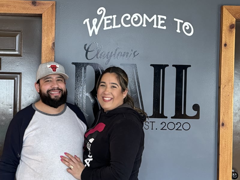 Marco and Bri Alcantar, the operators of Tacos Before Vatos, which runs inside Clayton's Rail in Morris. Photo taken on Tuesday, March 4, 2025.