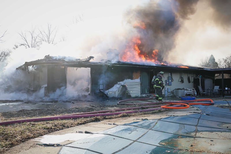 A home near Woodstock was "consumed" by a fire Sunday, March 1, 2026.