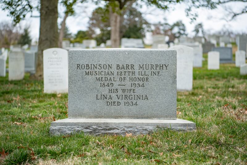 Headstone of U.S. Army Musician Robinson Murphy, a Medal of Honor recipient from Oswego, is located in Section 6 of Arlington National Cemetery, Arlington, Virginia, Jan. 27, 2020.