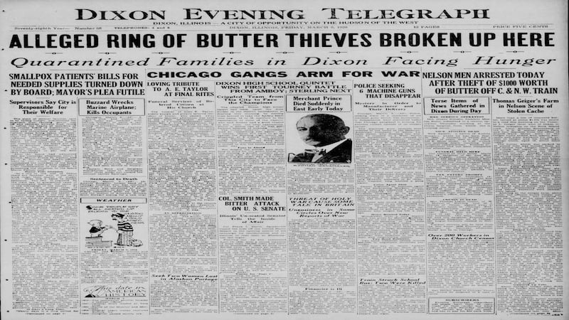 March 9 historical covers: Alleged Ring of Butter Thieves Broken Up Here