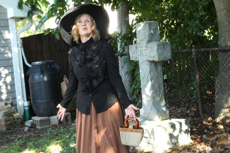 Kristy Miller portrays Mary Burston Godfrey (1854-1923) during the Grayslake Historical Society’s Twenty-fifth Annual Living History Tour of the Grayslake Cemetery on Sunday, October 1st in Grayslake. Mary's legacy includes a store owner and a village clerk.
Photo by Candace H. Johnson for Shaw Local News Network