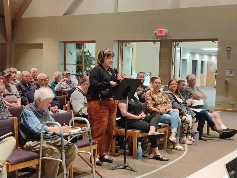 Geneva resident Tricia Miller spoke at the Campton Hills special meeting Thursday, Sept. 4, about the LaFox of Campton Hills annexation. Miller objected to the Geneva Public Library and Park districts being left out of the agreement.