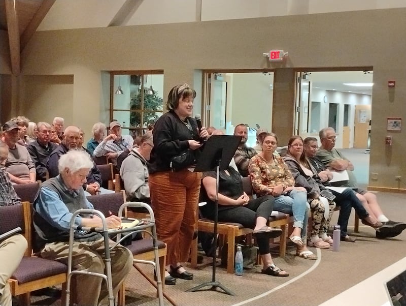 Geneva resident Tricia Miller spoke at the Campton Hills special meeting Thursday, Sept. 4, about the LaFox of Campton Hills annexation. Miller objected to the Geneva Public Library and Park districts being left out of the agreement.