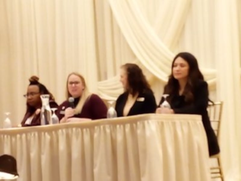 Panelists for the Women's History Month discussion included from left Natalie Coleman, Katy Leclair, Laura Franklin and Jacque Herrera. The event was held by the Joliet Region Chamber of Commerce & Industry and its Council for Working Women. March 5, 2026
