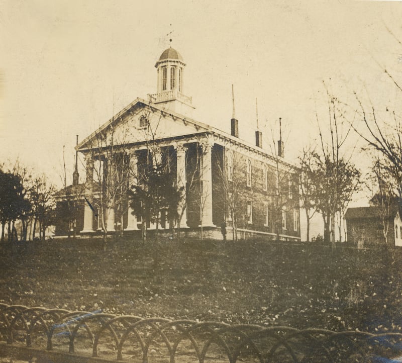 In April of 1861, the 13th Illinois Regiment first gathered here at the old Lee County Courthouse, which is also where Abraham Lincoln spoke in 1856.