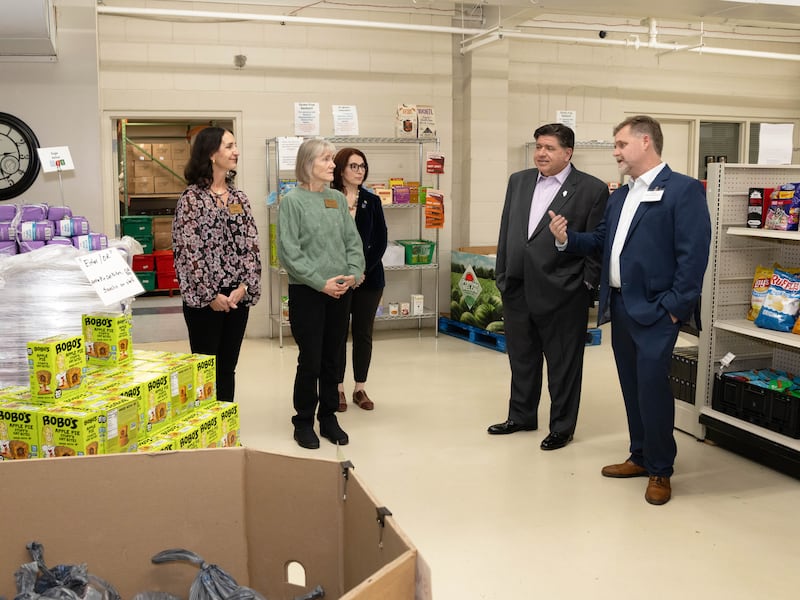 Gov. JB Pritzker visits Crystal Lake Food Pantry on Dec. 2, 2025.
