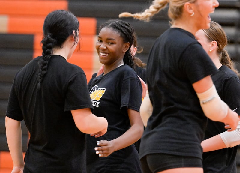 Sycamore's Khiara Thomas celebrates a point during a summer league game at DeKalb High School on Sunday, July 20, 2025.