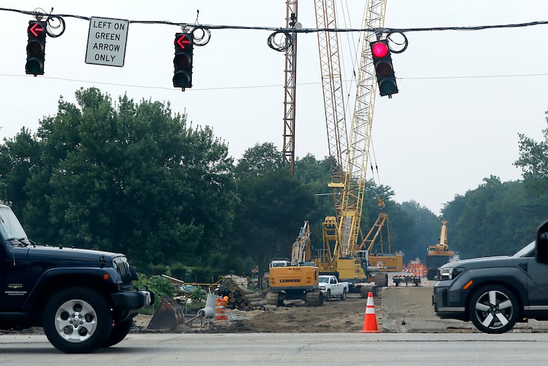 Work continues near Randall and Miller roads on Thursday, July 31, 2025, The county roadwork project, relying on federal dollars, runs between Ackman Road in Crystal Laker to Acorn Lane and Polaris Drive in Lake in the Hills.