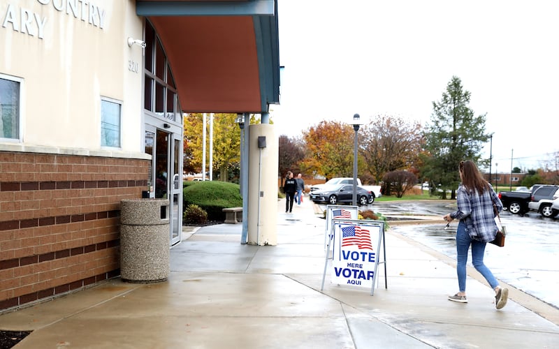 Kane County residents show up to vote in the General Election inside the Town and Country Library on Tuesday, Nov. 5, 2024 in Elburn.