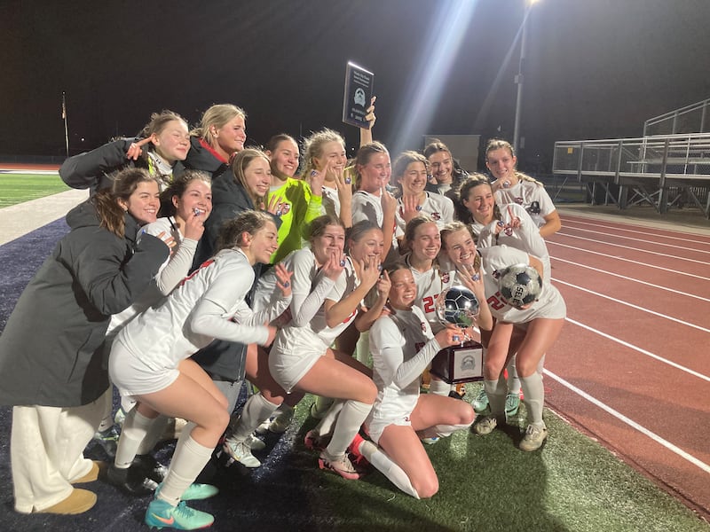 The Lincoln-Way Central girls soccer team after winning the Windy City Classic.