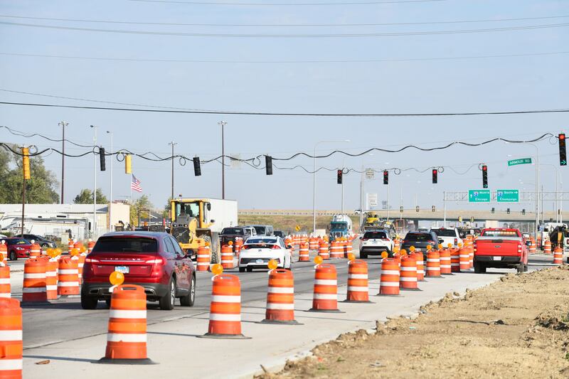 Construction continues along Illinois Route 50 near Armour Road in Bradley and Bourbonnais.