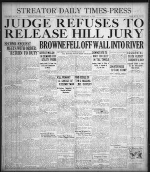 Judge refuses to release jury and more historical covers for February 16