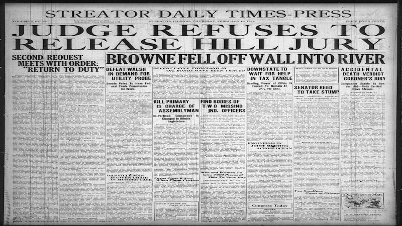 Judge refuses to release jury and more historical covers for February 16