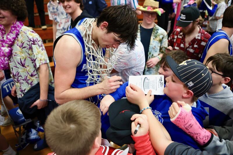 Princeton senior All-Stater Noah LaPorte always drew a crowd of young admirers seeking his autograph after each basketball or football game. He embraced being a role model to kids of all ages, even his teammates.
