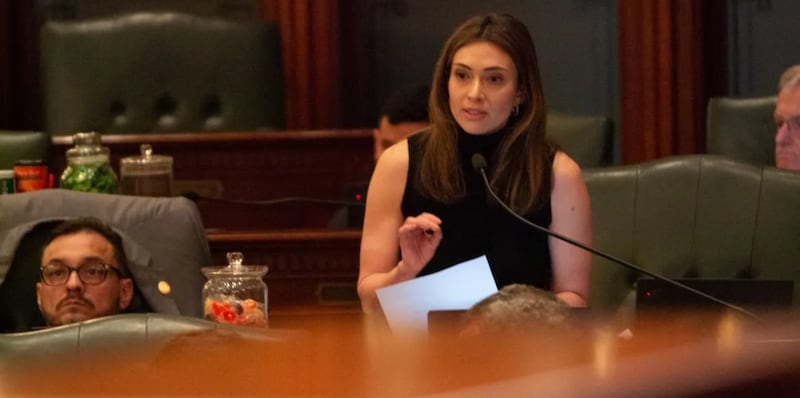 Rep. Margaret Croke, D-Chicago, presents a bill in the Illinois House on April 18, 2024